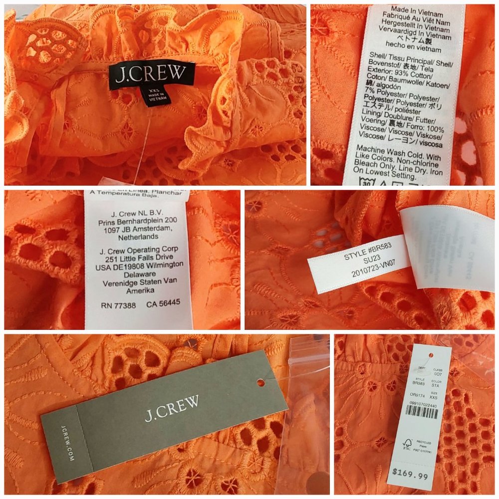 J.CREW 'FLEUR' 2 PIECE EYELET  RUFFLE TOP & CAMI SET NEW - Picture 8 of 16